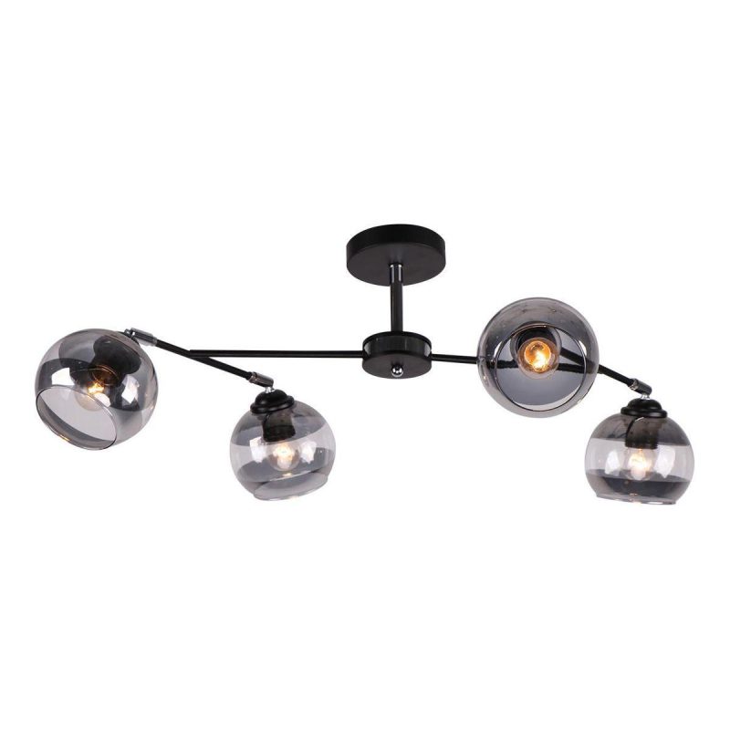 Люстра на штанге IMEX MD.9460-4-S BK+CH Люстра на штанге IMEX MD.9460-4-S BK+CH