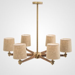 Люстра на штанге ImperiumLoft Jorgenson Beige/Dark Wood Stavra 102089-26