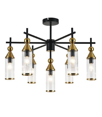 Люстра на штанге Indigo Torazzo 13037/7R Black V000528