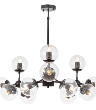 Люстра на штанге Lumina Deco Zodiak LDP 160-12 BK+PR