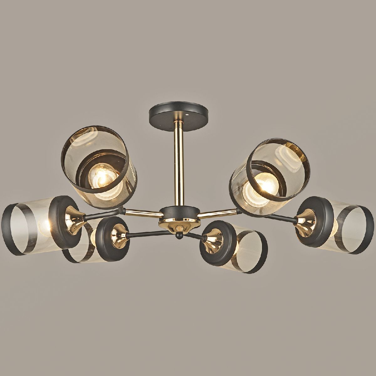 Люстра на штанге Reluce 03592-0.3-6 FGD+BK Люстра на штанге Reluce 03592-0.3-6 FGD+BK