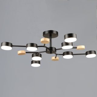 Люстра на штанге Reluce 03860-0.3-08 BK+WOOD GX53