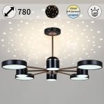 Люстра на штанге Reluce 13289-4.3-08 BK+GD CR