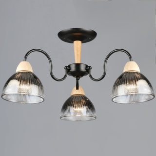 Люстра на штанге Reluce 69660-0.3-03 BK+WOOD