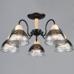 Люстра на штанге Reluce 69660-0.3-05 BK+WOOD