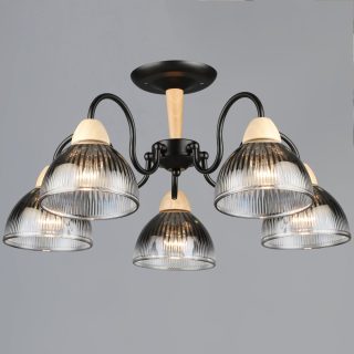 Люстра на штанге Reluce 69660-0.3-05 BK+WOOD