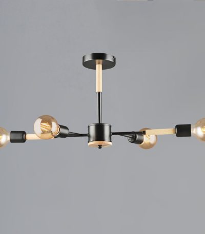 Люстра на штанге Reluce 99960-0.3-04 BK+WOOD