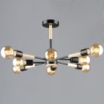 Люстра на штанге Reluce 99960-0.3-08 BK+WOOD