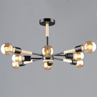 Люстра на штанге Reluce 99960-0.3-08 BK+WOOD