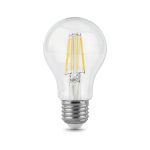 Лампа светодиодная филаментная Gauss E27 8W 4100К прозрачная 102802208