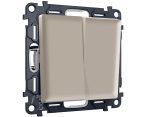 Комплект механизма 2-клавишного перекрестного выключателя 10A-250V Alfa Серо-бежевый матовый Quant Ambrella Volt MA363030 (AP3630, VM125)