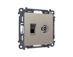 Комплект механизма розетки компьютерной + TV оконечной RJ-45 с автоматической защитной шторкой Alfa Серо-бежевый матовый Ambrella Volt MA372510 (AP3725, VM195)