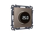Комплект мех-ма термор-ра с цифровым дисплеем с подсветкой и датчиком для теплого пола Alfa Темная бронза матовый Quant Ambrella Volt MA635810 (AP6358, VM1385)