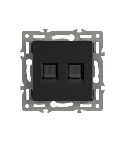 Механизм компьютерной розетки двойной Arlight SCT-MPC2-PL-BK (RJ-45, CAT6) 045337