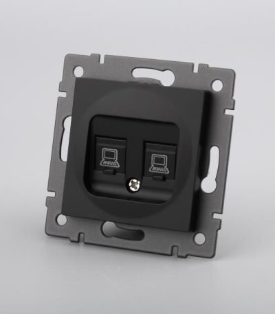 Механизм компьютерной розетки двойной Arlight SCT-MPC2-PL-BK-V (RJ-45, CAT6) 049853