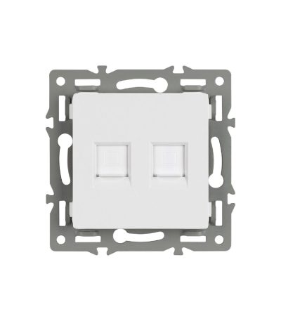 Механизм компьютерной розетки двойной Arlight SCT-MPC2-PL-WH (RJ-45, CAT6) 045336