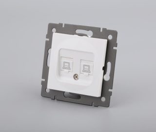 Механизм компьютерной розетки двойной Arlight SCT-MPC2-PL-WH-V (RJ-45, CAT6) 049854