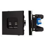 Механизм компьютерной розетки двойной Arlight SCT-TENDO-MPC2-PL-BK (RJ-45, CAT6) 054101