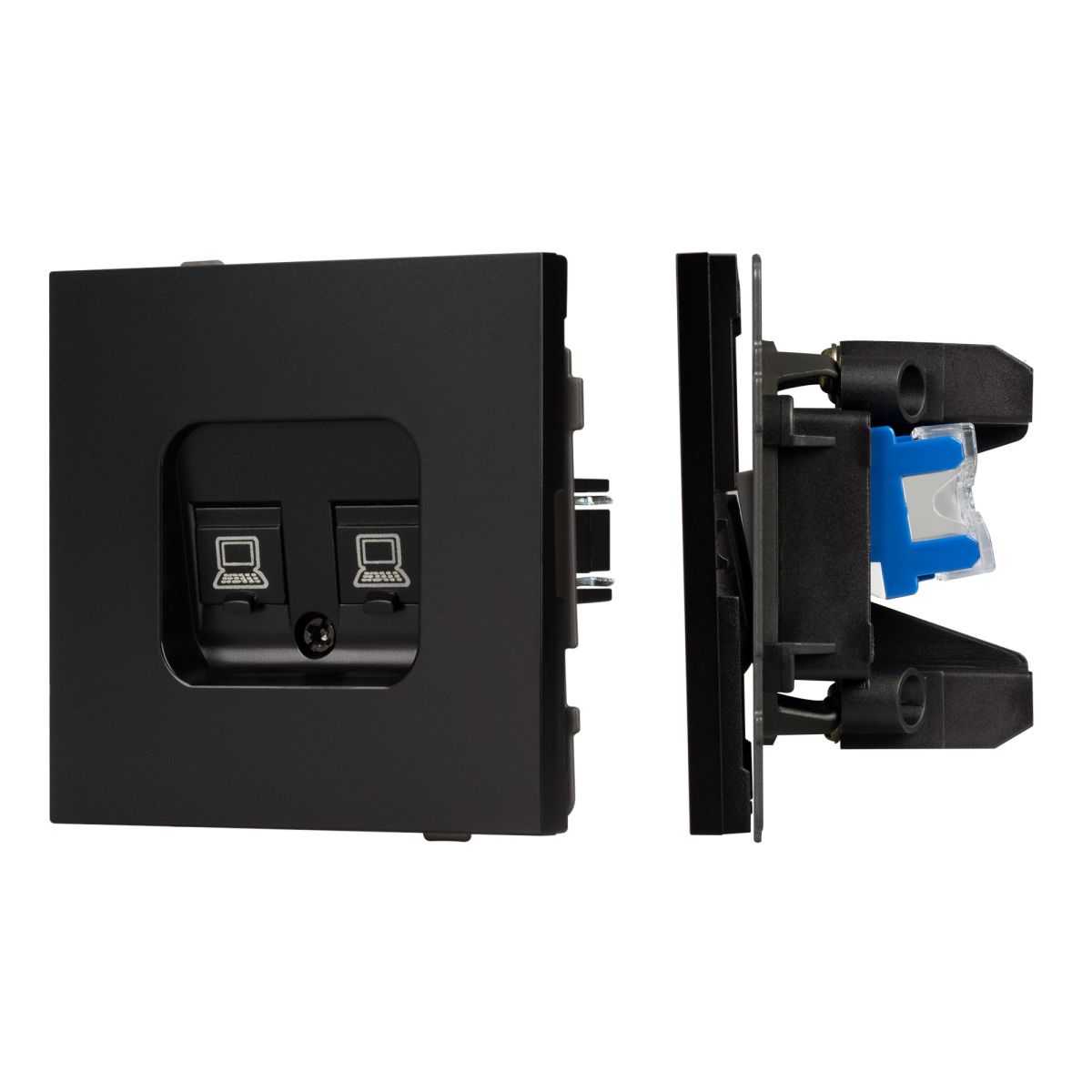 Механизм компьютерной розетки двойной Arlight SCT-TENDO-MPC2-PL-BK (RJ-45, CAT6) 054101