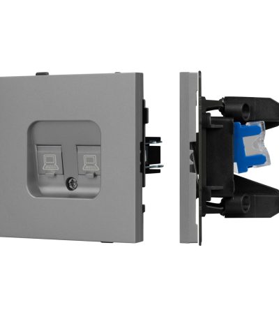 Механизм компьютерной розетки двойной Arlight SCT-TENDO-MPC2-PL-GR (RJ-45, CAT6) 054102