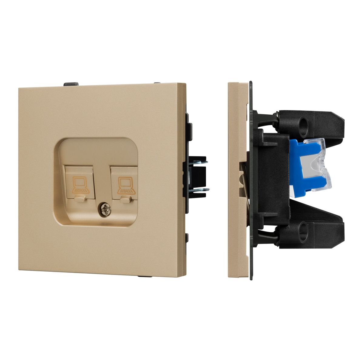 Механизм компьютерной розетки двойной SCT-TENDO-MPC2-SFPL-GD (RJ-45, CAT6) 054596