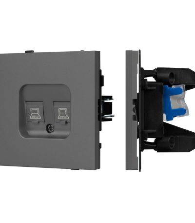 Механизм компьютерной розетки двойной SCT-TENDO-MPC2-SFPL-GR (RJ-45, CAT6) 054597