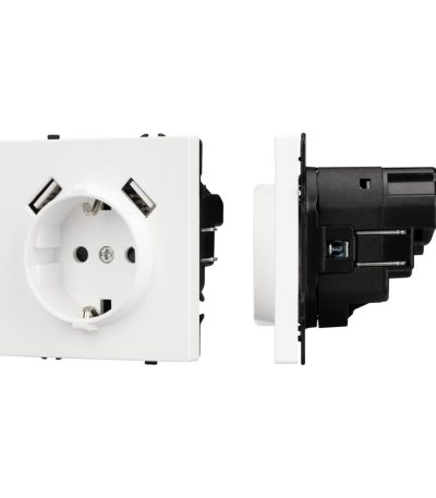 Механизм розетки с USB зарядкой Arlight SCT-NOBE-MUAA-SFPL-WH (230V, 16A) 054288