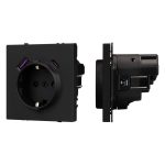 Механизм розетки с USB зарядкой Arlight SCT-NOBE-MUAC-SFPL-BK (230V, 16A) 054285