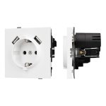 Механизм розетки с USB зарядкой Arlight SCT-TENDO-MUAA-PL-WH (230V, 16A) 054082