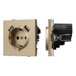 Механизм розетки с USB зарядкой Arlight SCT-TENDO-MUAA-SFPL-GD (230V, 16A) 054604