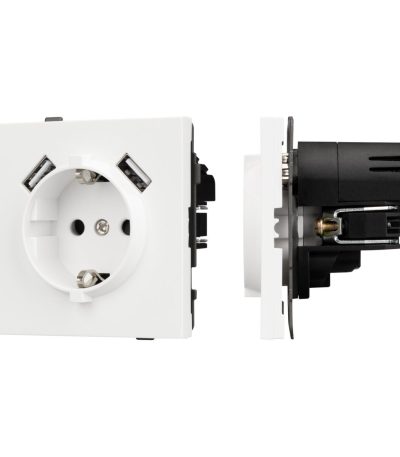 Механизм розетки с USB зарядкой Arlight SCT-TENDO-MUAA-SFPL-WH (230V, 16A) 054606