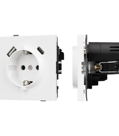 Механизм розетки с USB зарядкой Arlight SCT-TENDO-MUAC-PL-WH (230V, 16A) 054086