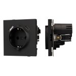 Механизм розетки с USB зарядкой Arlight SCT-TENDO-MUAC-SFPL-BK (230V, 16A) 054607