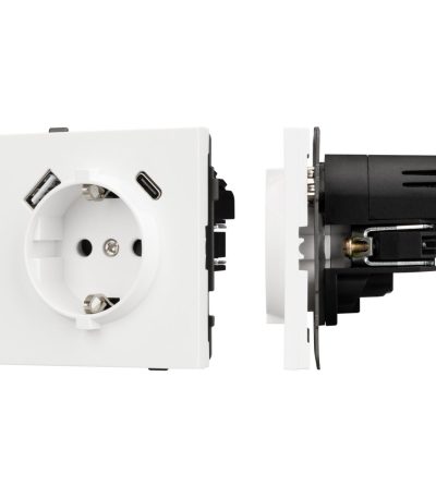 Механизм розетки с USB зарядкой Arlight SCT-TENDO-MUAC-SFPL-WH (230V, 16A) 054610