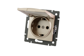 Механизм розетки влагозащищённый Arlight SCT-MCP-PL-GD-V (250V, 16A) 049837