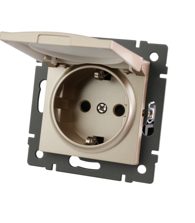 Механизм розетки влагозащищённый Arlight SCT-MCP-PL-GD-V (250V, 16A) 049837