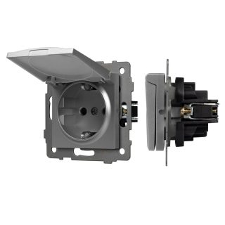 Механизм розетки влагозащищённый Arlight SCT-MCP-PL-GR-V (250V, 16A) 049836