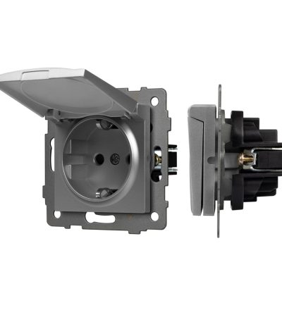 Механизм розетки влагозащищённый Arlight SCT-MCP-PL-GR-V (250V, 16A) 049836