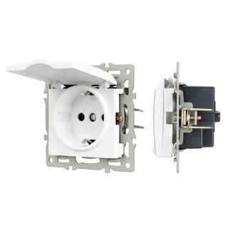 Механизм розетки влагозащищённый Arlight SCT-MCP-PL-WH (250V, 16A) 043745