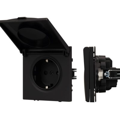 Механизм розетки влагозащищённый Arlight SCT-NOBE-MCP-SFPL-BK (230V, 16A) 054281