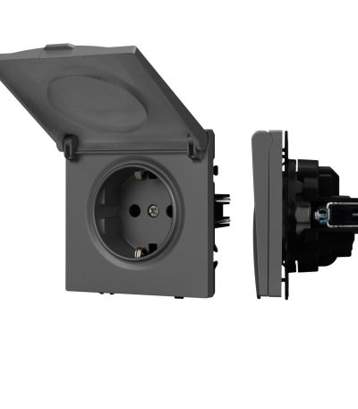 Механизм розетки влагозащищённый Arlight SCT-NOBE-MCP-SFPL-GR (230V, 16A) 054283