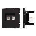 Механизм сдвоенной компьютерной розетки Arlight SCT-NOBE-MPC2-SFPL-BK (RJ-45, CAT6) 054313