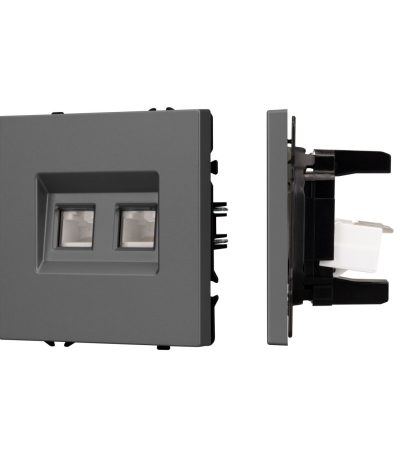 Механизм сдвоенной компьютерной розетки Arlight SCT-NOBE-MPC2-SFPL-GR (RJ-45, CAT6) 054315
