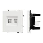 Механизм сдвоенной компьютерной розетки Arlight SCT-NOBE-MPC2-SFPL-WH (RJ-45, CAT6) 054312