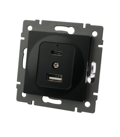 Механизм USB розетки Arlight SCT-MUAC-PL-BK-V (5V, 3A, QC4) 049838