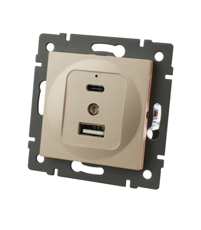 Механизм USB розетки Arlight SCT-MUAC-PL-GD-V (5V, 3A, QC4) 049841