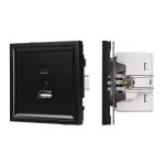 Механизм USB розетки Arlight SCT-TENDO-MUAC-PL-BK (5V, 3A, QC3) 054095