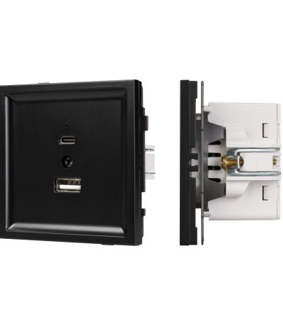 Механизм USB розетки Arlight SCT-TENDO-MUAC-PL-BK (5V, 3A, QC3) 054095