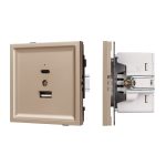 Механизм USB розетки Arlight SCT-TENDO-MUAC-PL-GD (5V, 3A, QC3) 054097