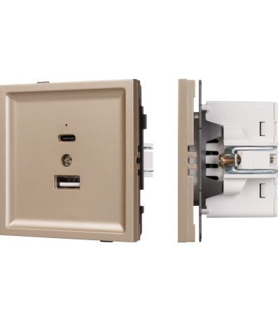 Механизм USB розетки Arlight SCT-TENDO-MUAC-PL-GD (5V, 3A, QC3) 054097